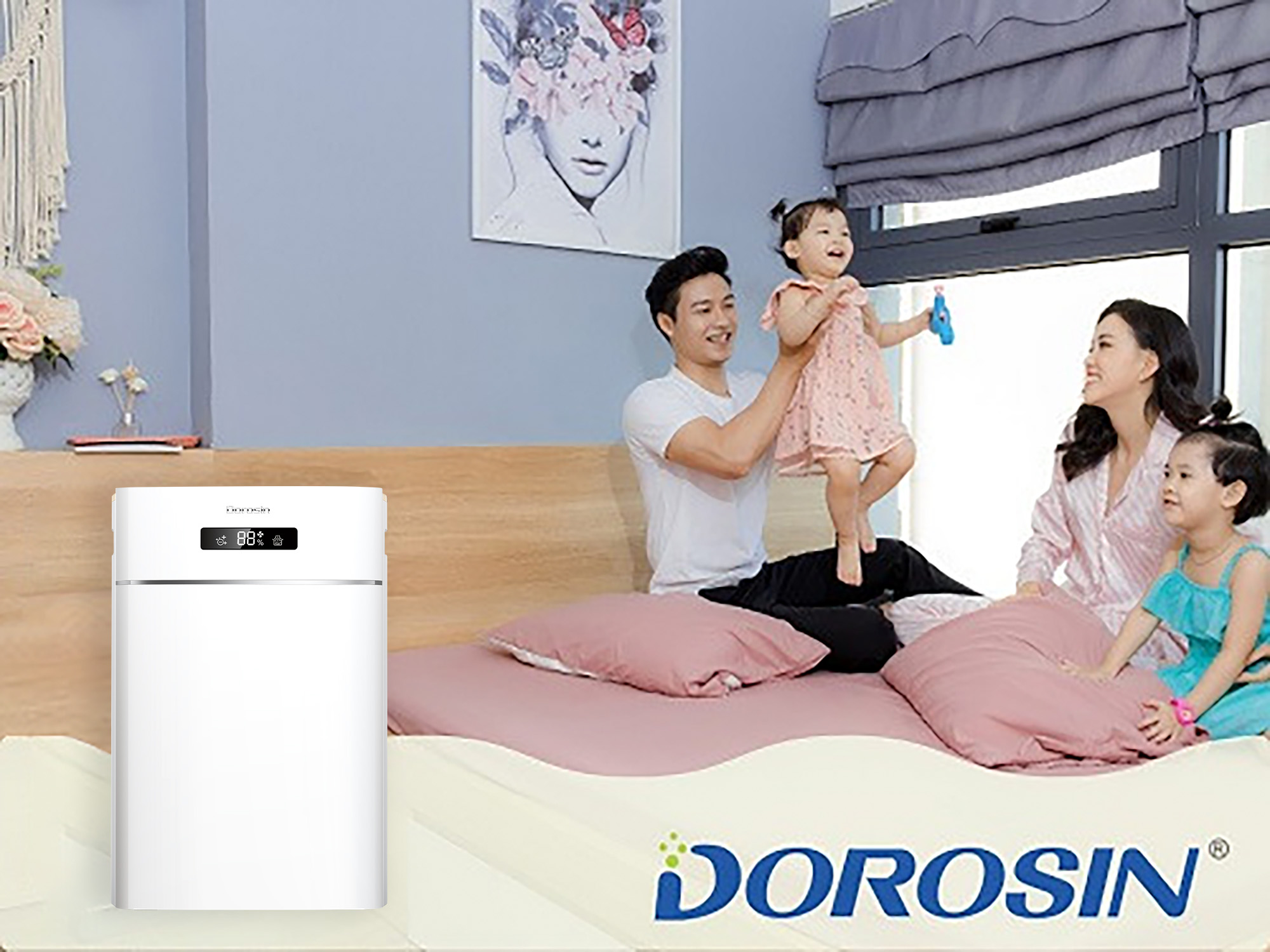 Máy hút ẩm gia dụng chính hãng Dorosin 630E /Công suất hút ẩm 30 lít /ngày/ Cảm ứng điện tử thông minh