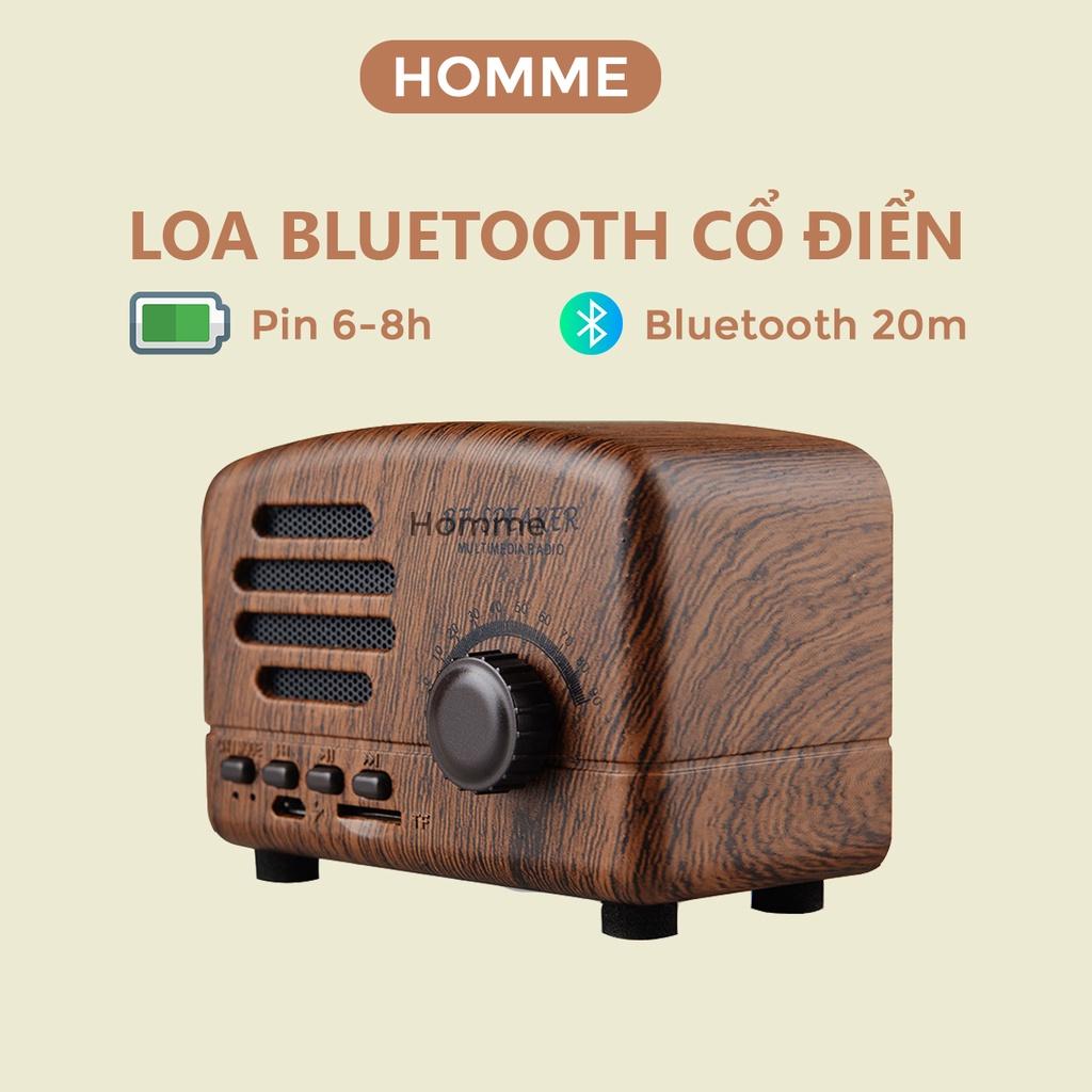 Loa Bluetooth mini cổ điển BT01 vân gỗ vintage decor phòng