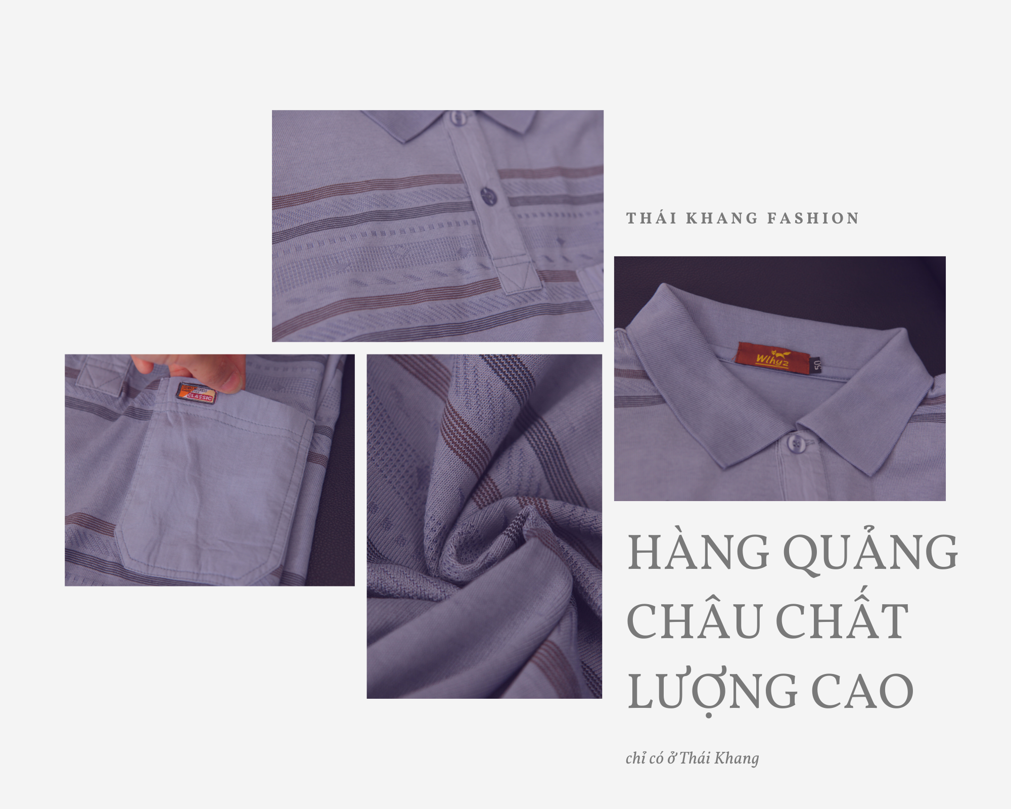 Áo polo nam quảng châu cao cấp LOẠI 1 của Wlhyz loại áo thun nam cổ tàu trung niên form rộng AQC8