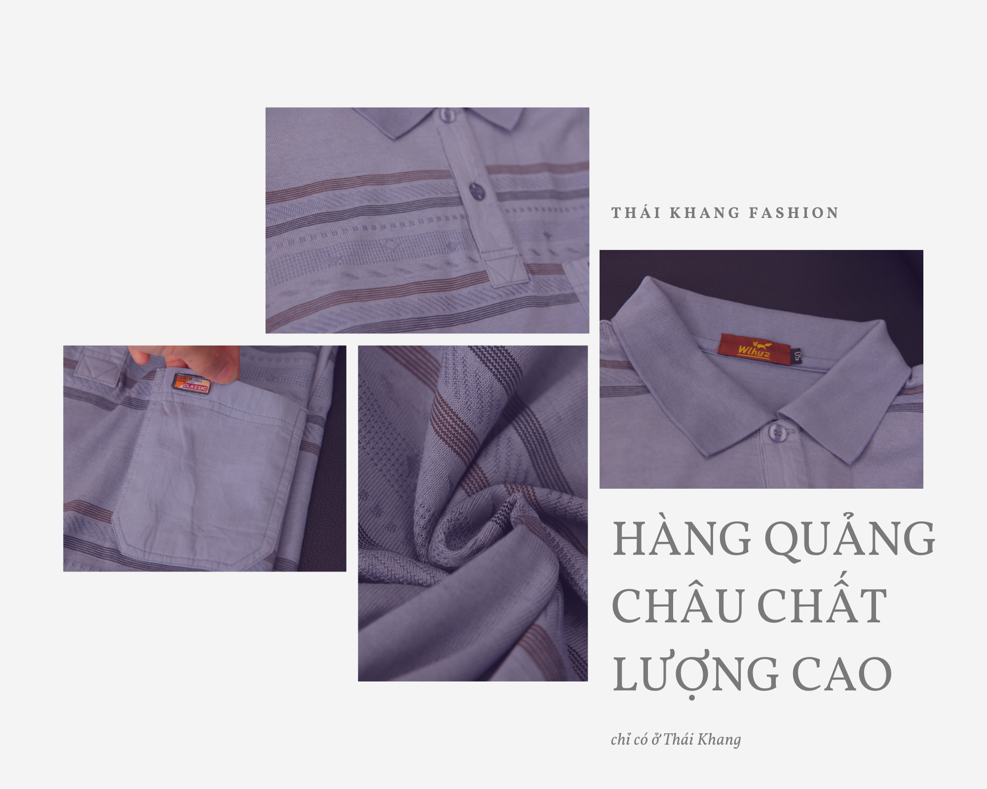 Áo thun nam cổ bẻ quảng châu cao cấp LOẠI 1 của Wlhyz loại polo trung niên form rộng TQC9