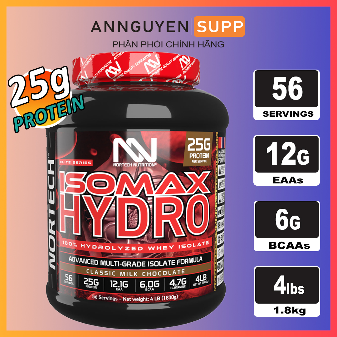 WHEY PROTEIN ISOMAX HYDRO NORTECH NUTRITION NAUY 1.8KG 56 LẦN DÙNG