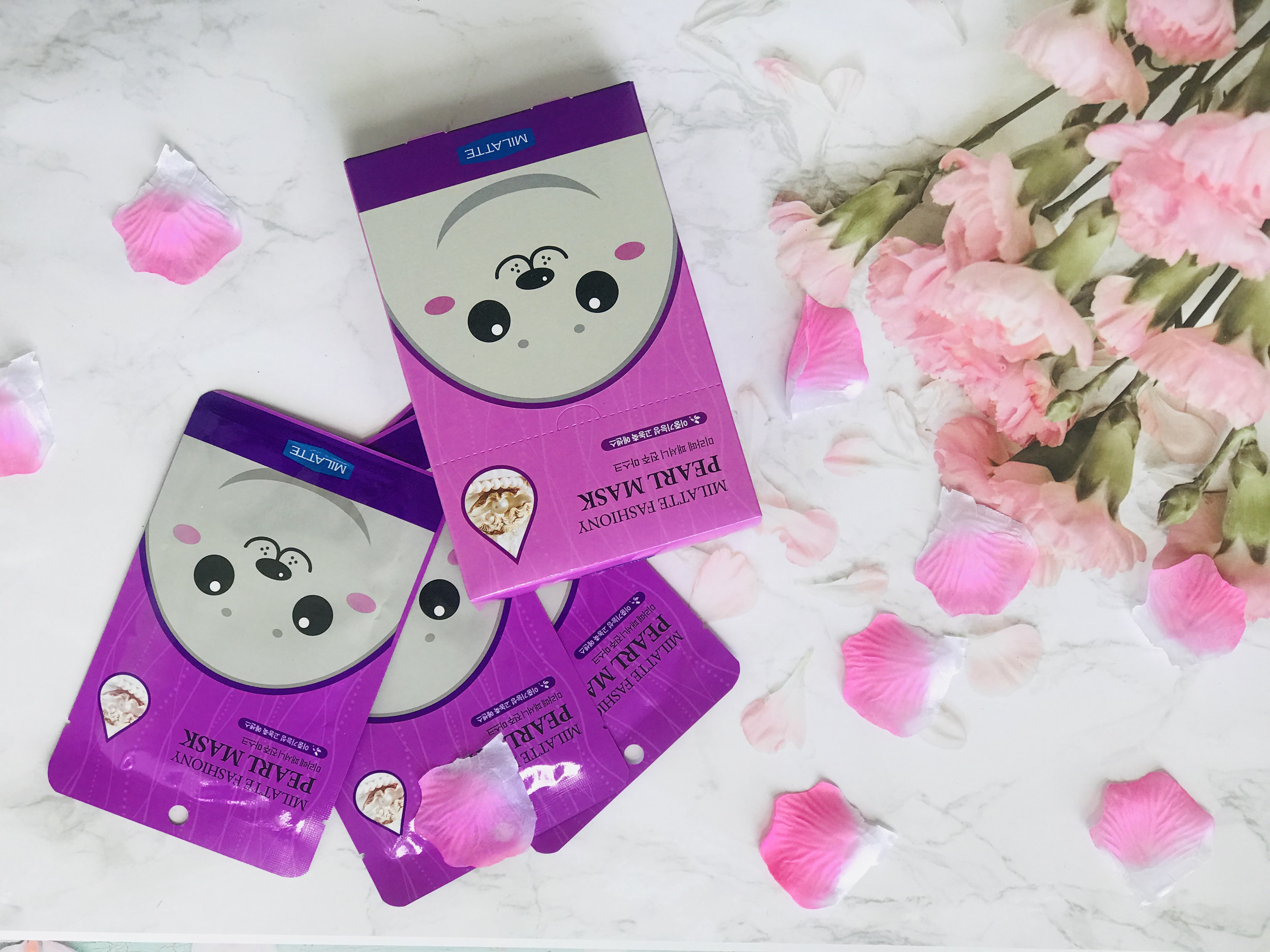 Mặt nạ dưỡng da chiết xuất ngọc trai Milatte Fashiony Pearl Mask - Hộp 10 miếng