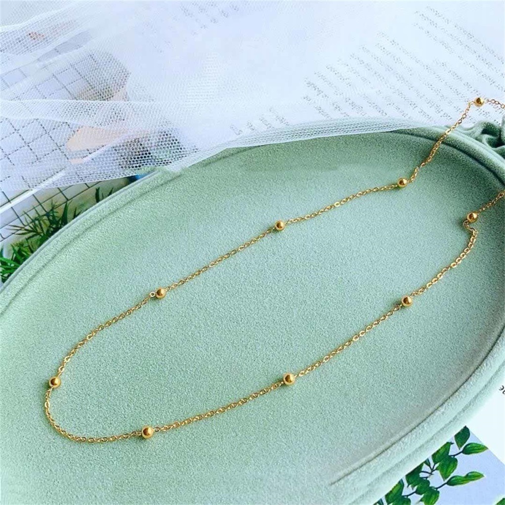 Dây chuyền titan hạt bi xinh xắn - Trang sức Bé Heo BHDC262