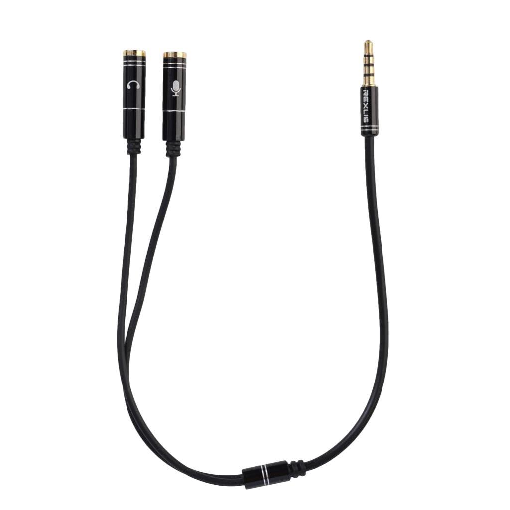 2 x 3.5mm Female to 1 x 3.5mm Male Headphone Headset Mic Stereo Audio Cable