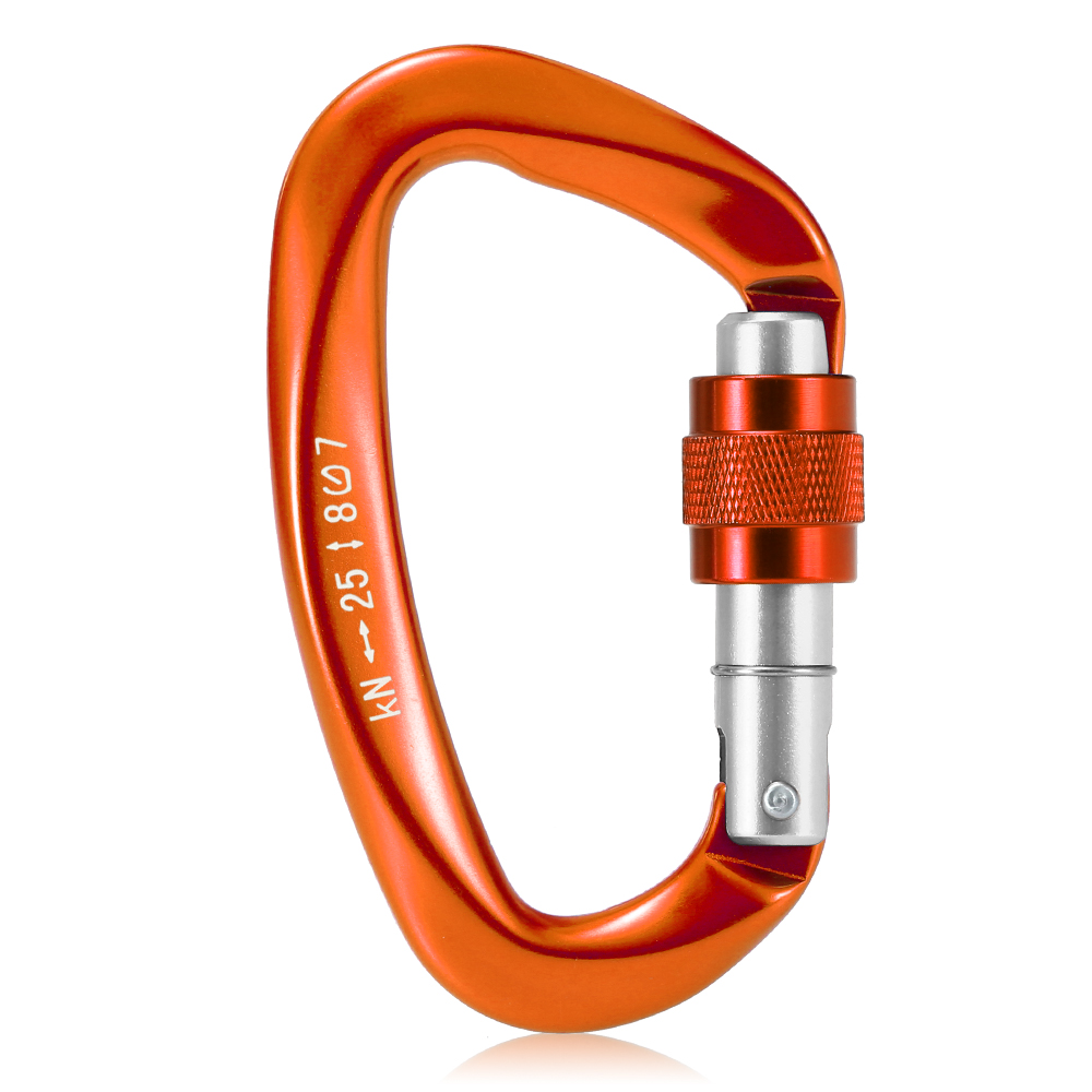 Móc khóa Carabiner chữ D 25KN đa năng, dã ngoại