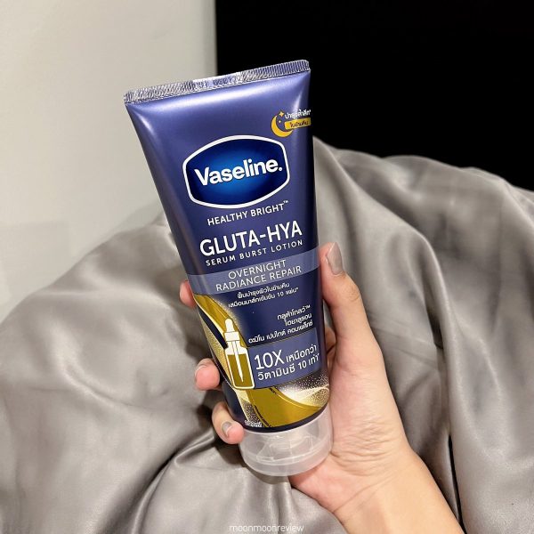 Sữa Dưỡng Thể Vaseline 10X Trắng Da, Mờ Thâm Đều Màu Da Vaseline Healthy Bright Gluta-Hya Serum Burst 330ml-xanh( không có tem phụ- không xuất hóa đơn )