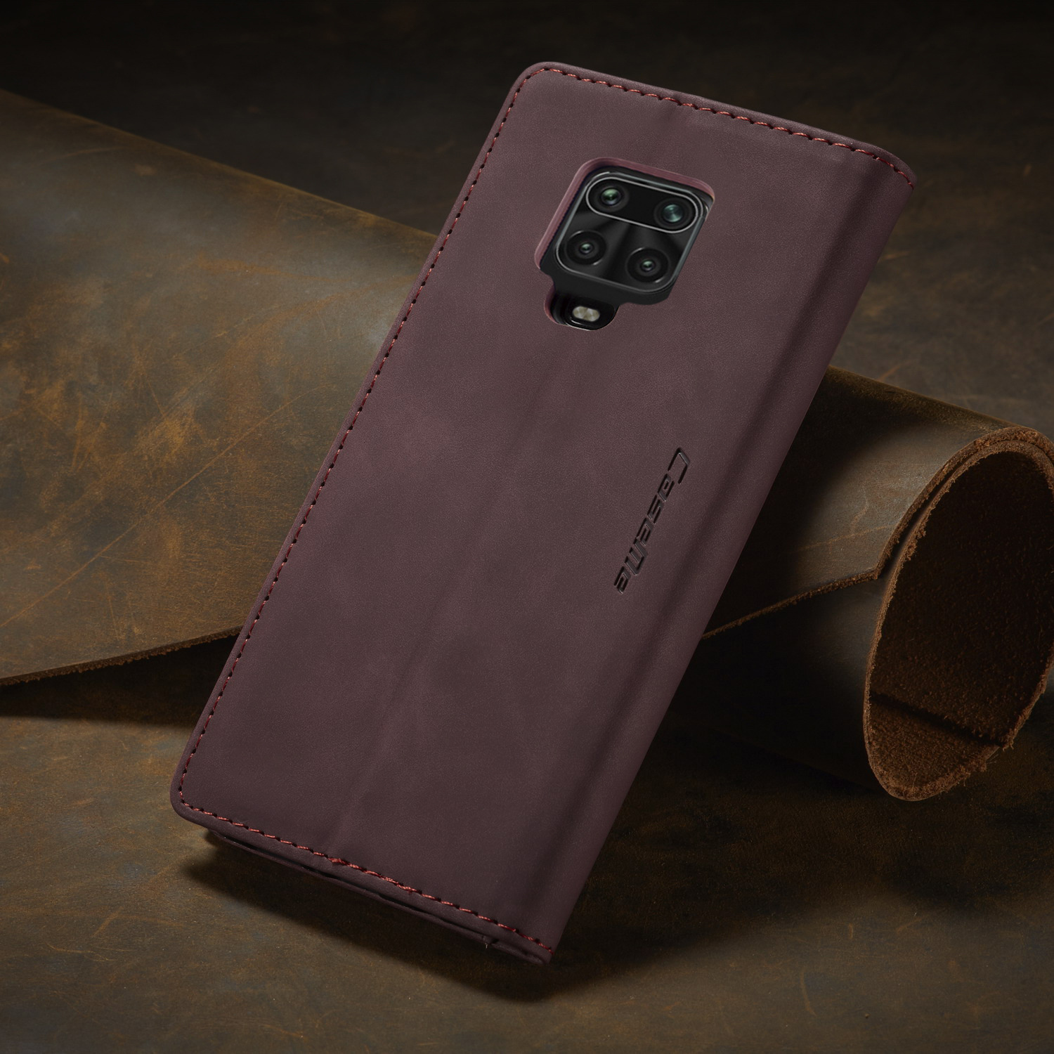 Bao da thật dạng ví cho Xiaomi Redmi Note 9 Pro Max Chính Hãng Caseme có ngăn đựng thẻ - Hàng Nhập Khẩu