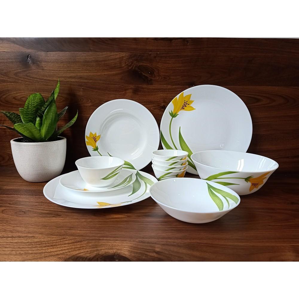 Bộ chén đĩa thủy tinh tròn Canary Arch 14 món - HÀNG CHÍNH HÃNG