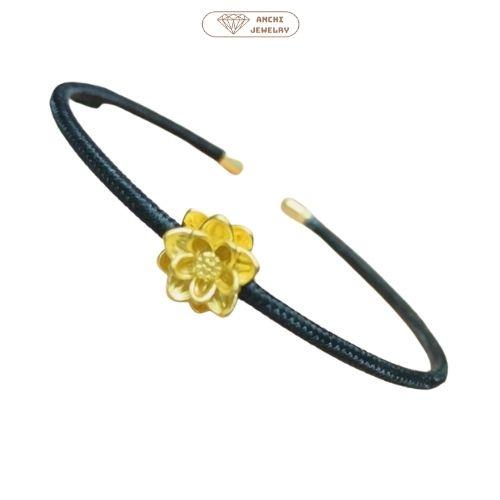 Charm vòng tay, charm sen vàng phụ kiện handmade, vòng tay phong thủy may mắn bình an