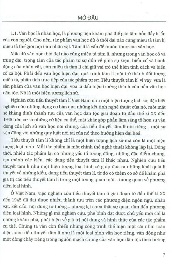 Tiểu Thuyết Tâm Lí Việt Nam Nửa Đầu Thế Kỉ Xx (Những Dạng Cơ Bản)