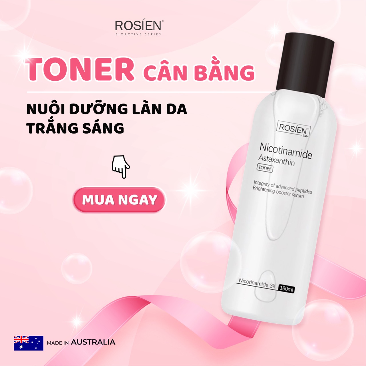 Nước cân bằng và dưỡng ẩm da ROSIEN Nicotinamide Astaxanthin Toner 180ml