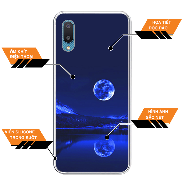 Ốp lưng cho điện thoại SAMSUNG GALAXY A02 - Silicone dẻo - 0269 MOON02 - Hàng Chính Hãng
