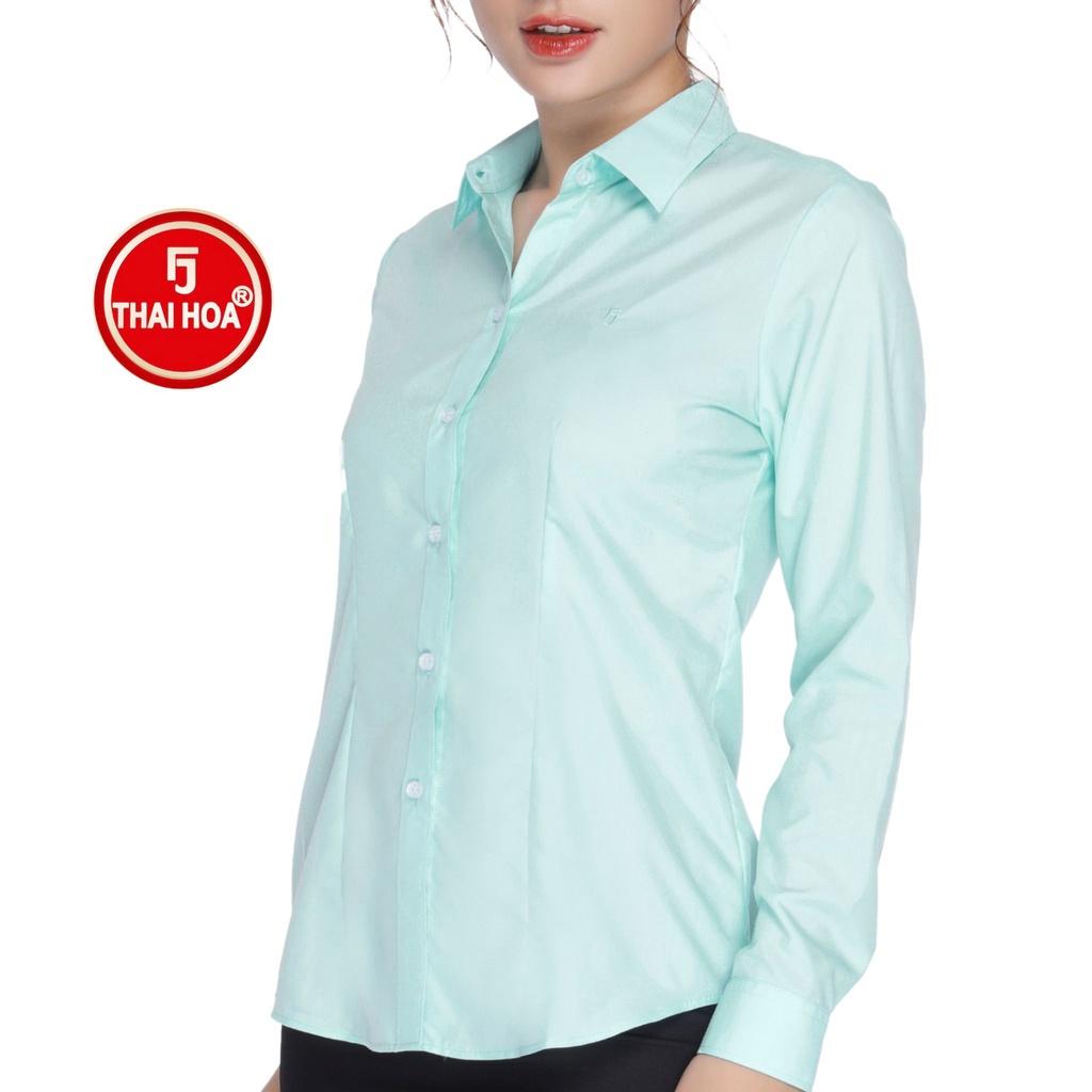 Áo sơ mi nữ Thái Hòa 047 chất vải cotton đa dạng màu sắc