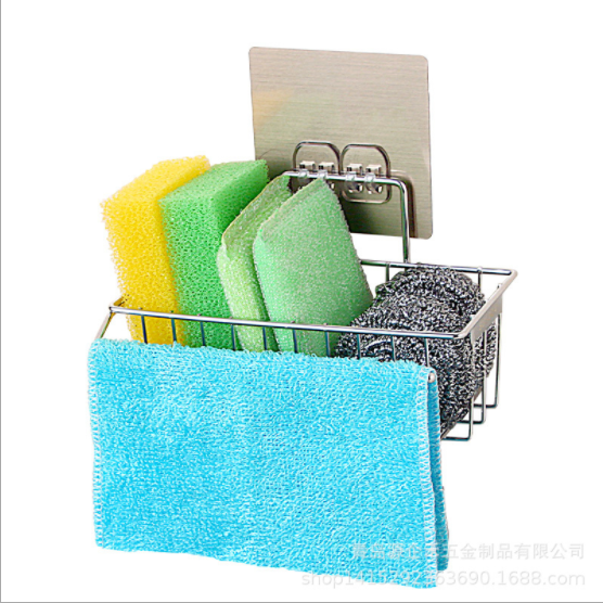 Kệ inox đựng đồ rửa bát có khay hứng nước dán tường tiện lợi