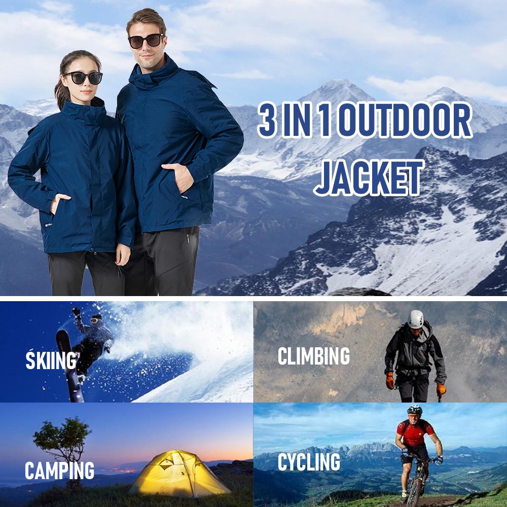 Áo Khoác Gió Softshell Không Thấm Nước Lông Cừu Ấm Áp 3 Trong 1
