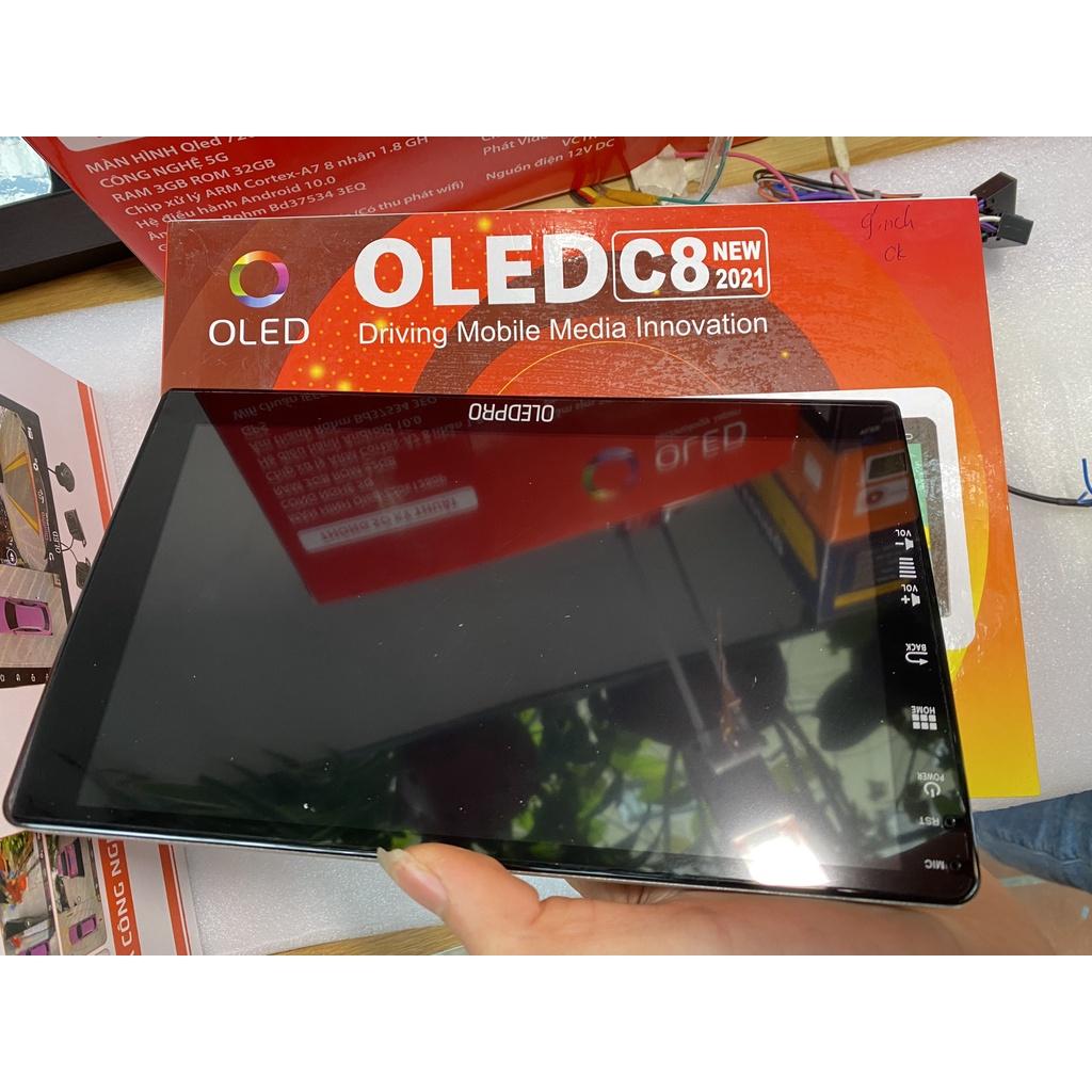 Combo màn hình OLEDPRO C8 kèm mặt dưỡng,dây nguồn cho xe KIA RIO