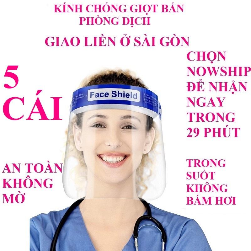 Kính bảo hộ chống giọt bắn Face Shield chắn che chặn mặt phòng dịch bảo hành 12 tháng