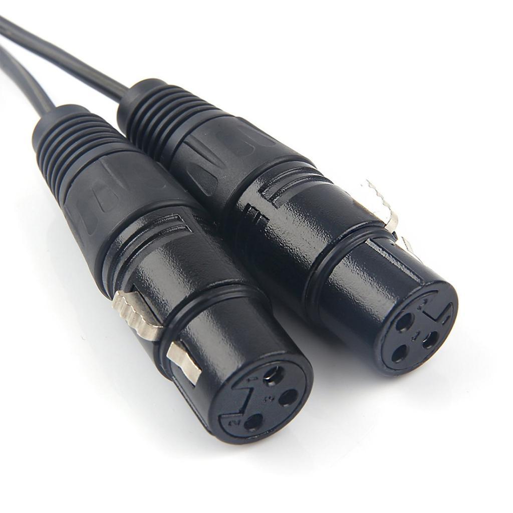 3.5 mm Mini Jack Stereo TRS to Dual XLR Female Y splitter Patch Cable