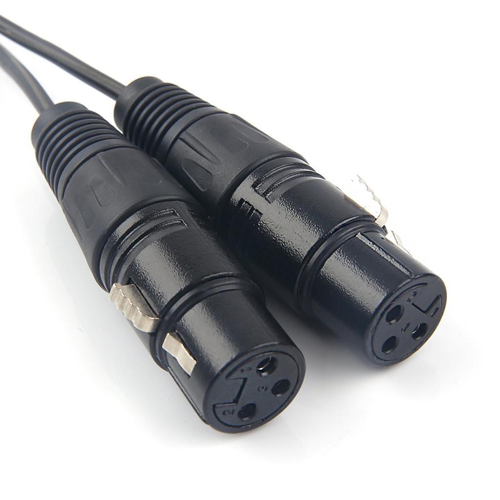 3.5mm Mini   Stereo  2 Dual XLR 3   Splitter Cable 1.5m