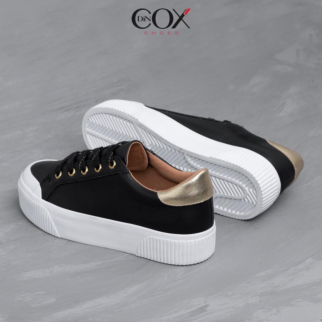 Giày Sneaker Nữ Da Bò Thật Sang Trọng DINCOX D31 Black Gold Chính Hãng