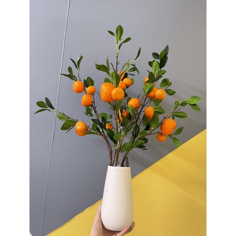 Cành Quả Quýt giả, 6 quả dài 88cm Trang Trí Nhà, Cửa Hàng, Decor Chụp Ảnh