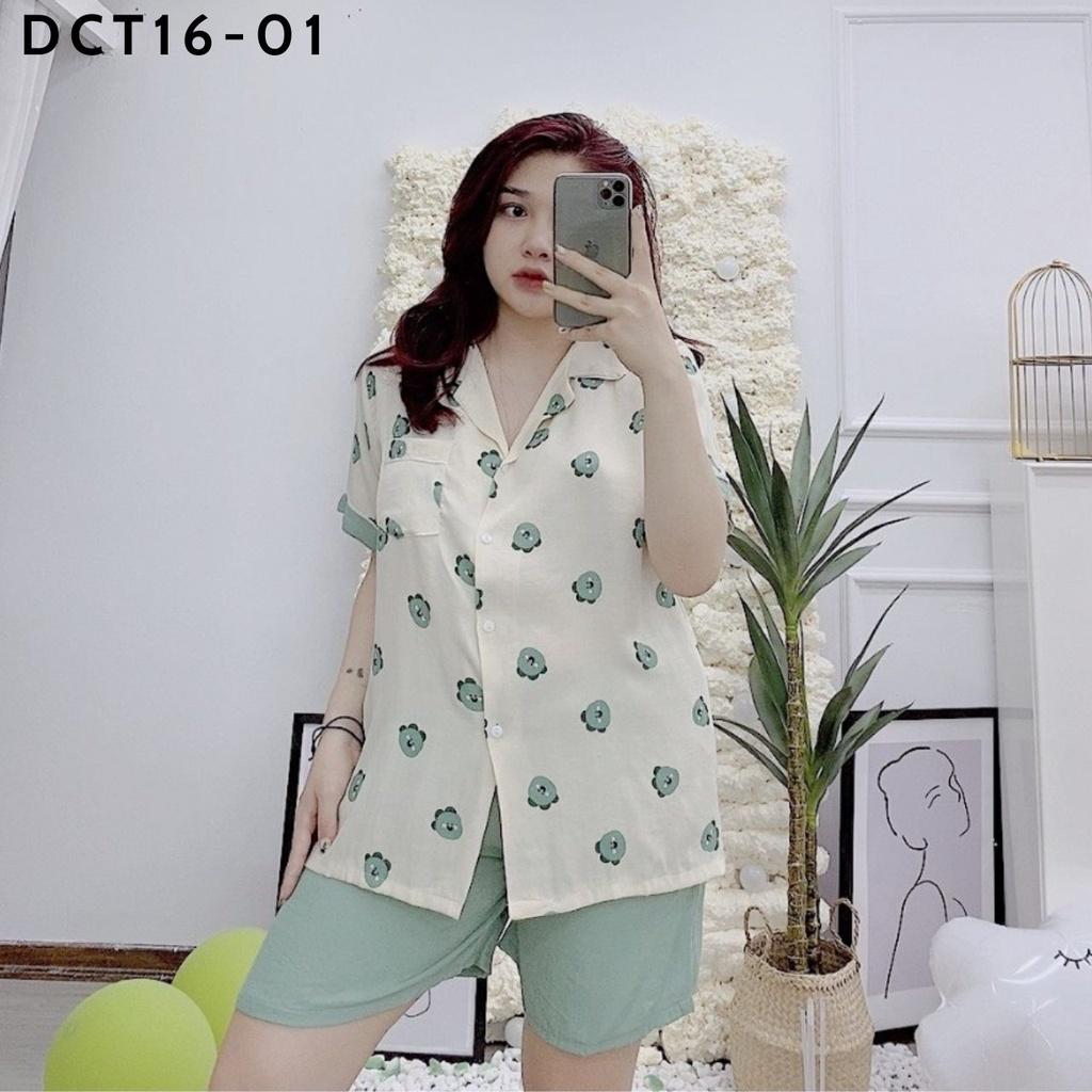 Đồ bộ pijama nữ mặc nhà đũi mềm quần cộc nhiều họa tiết chất mềm thoáng mát phần 2