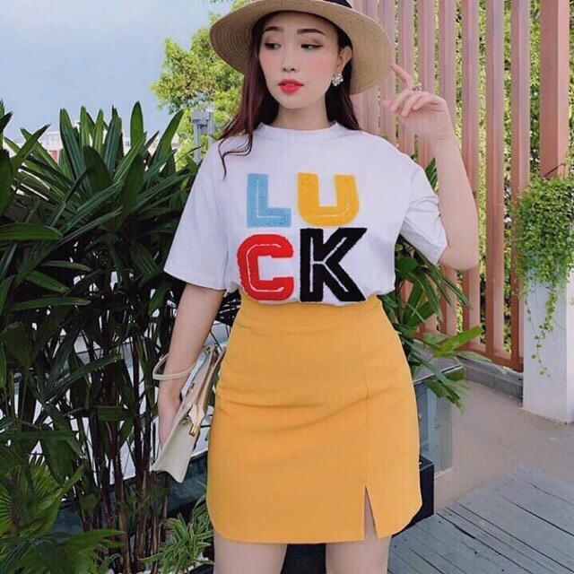 Chân Váy dáng Chữ A sẻ trước độ dài 40cm
