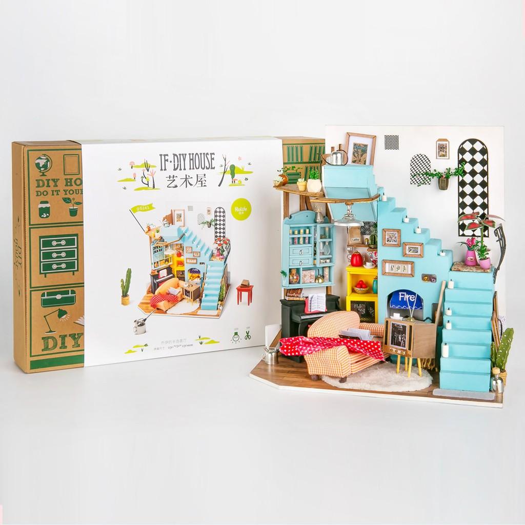 Mô hình nhà DIY Doll House Joy's Peninsula Living Room DG141 Miniature