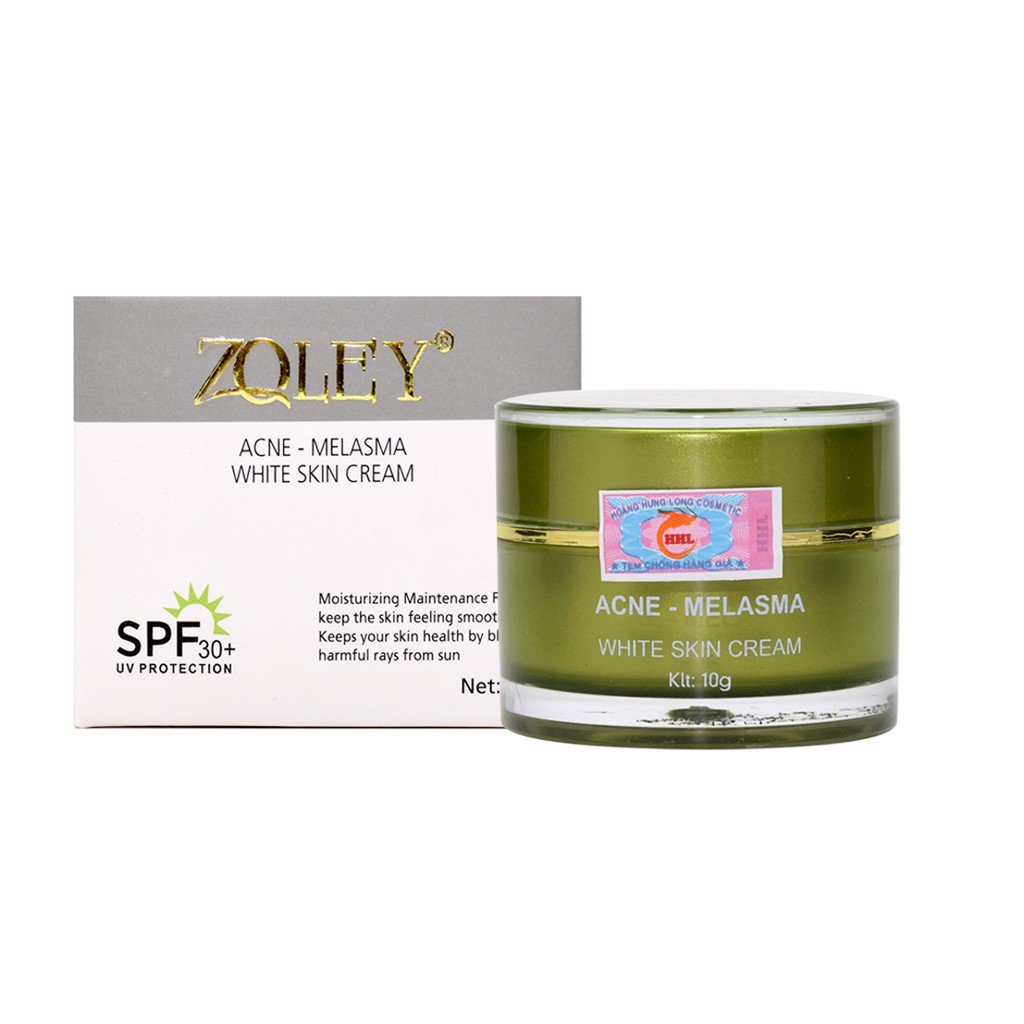 Kem Ngừa mụn, Dưỡng trắng da Zoley Acne Melasma White Skin Cream SPF30+ (10g)