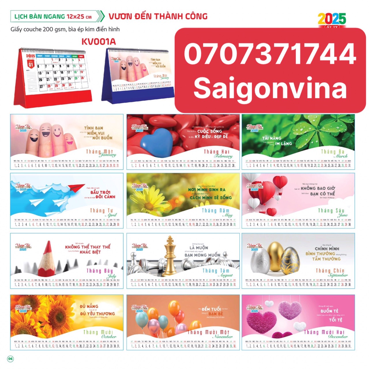 Lịch Để Bàn 2025 Dạng Đứng (17*19cm) Và Ngang (12*25cm) Nhiều Mẫu Đẹp Ý Nghĩa ,Bìa Ép Kim Điển Hình Cao Cấp, Sang Trọng, Tiện Dụng Giấy Dày 200gsm-Mẫu Thịnh Vượ