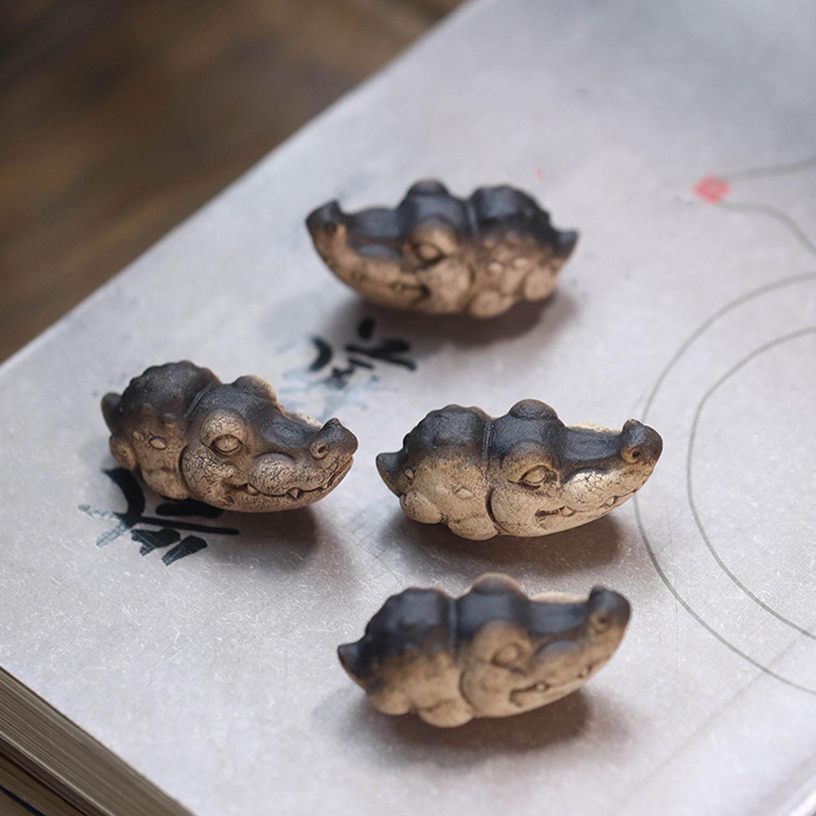 Crocodile Statue Tea Pet Figurine Small Tea Pet Ornament Craft Tabletop Ornament for Tea Decoration Tea Accessories Bookshelf