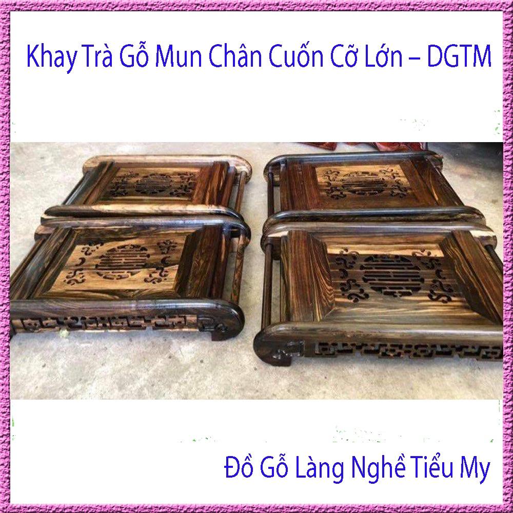 Khay trà chân Cuốn Thư gỗ Mun cực sang trọng, độc đáo. Cao Cấp - Khay Đựng Nước Inox 304