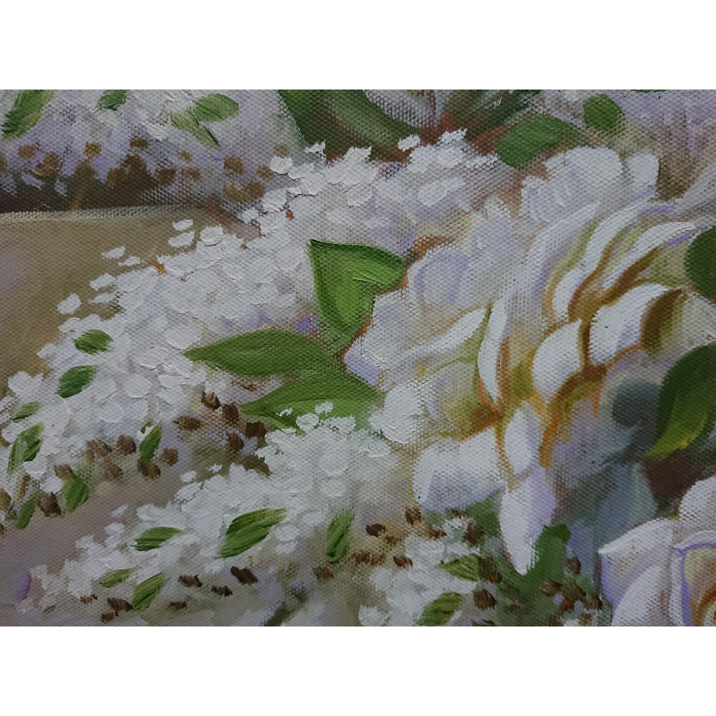 Cành Hoa Hồng - Tranh Sơn Dầu Vẽ Tay 40x60cm