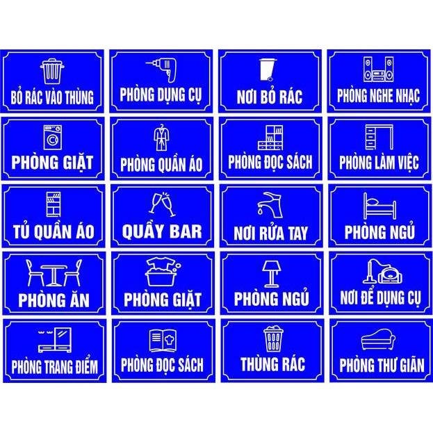 Decal dán, bảng mica phòng tắm, nhà vệ sinh, phòng bếp, lối đi, phòng sinh hoạt....