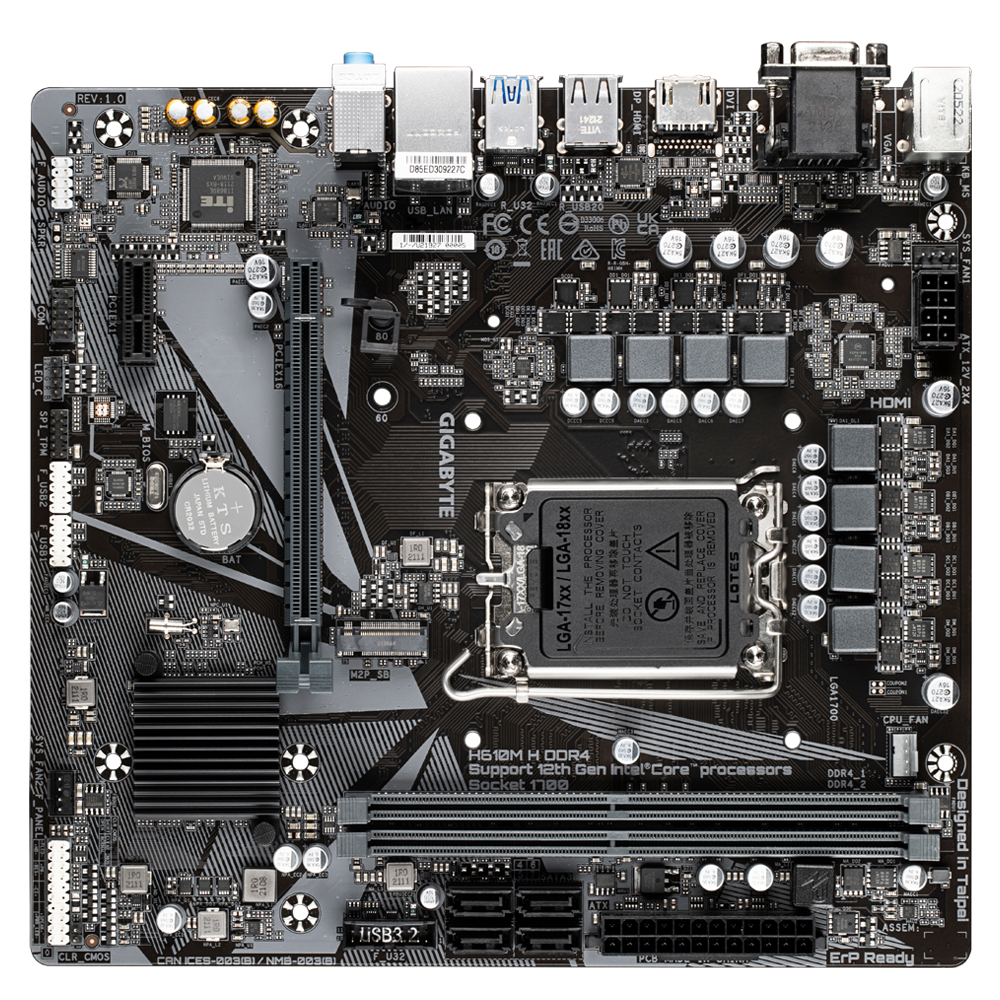 Mainboard Gigabyte H610M H Socket 1700 HDMI VGA DDR4 M2  - Hàng chính hãng Viễn Sơn phân phối