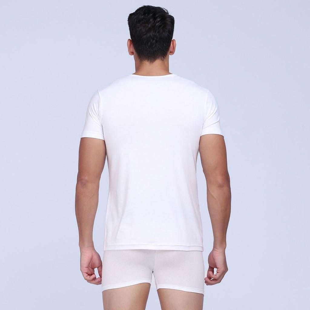 Áo Thun Nam Trơn Jockey Cotton Màu Trắng Xám Xanh Đen - 7114