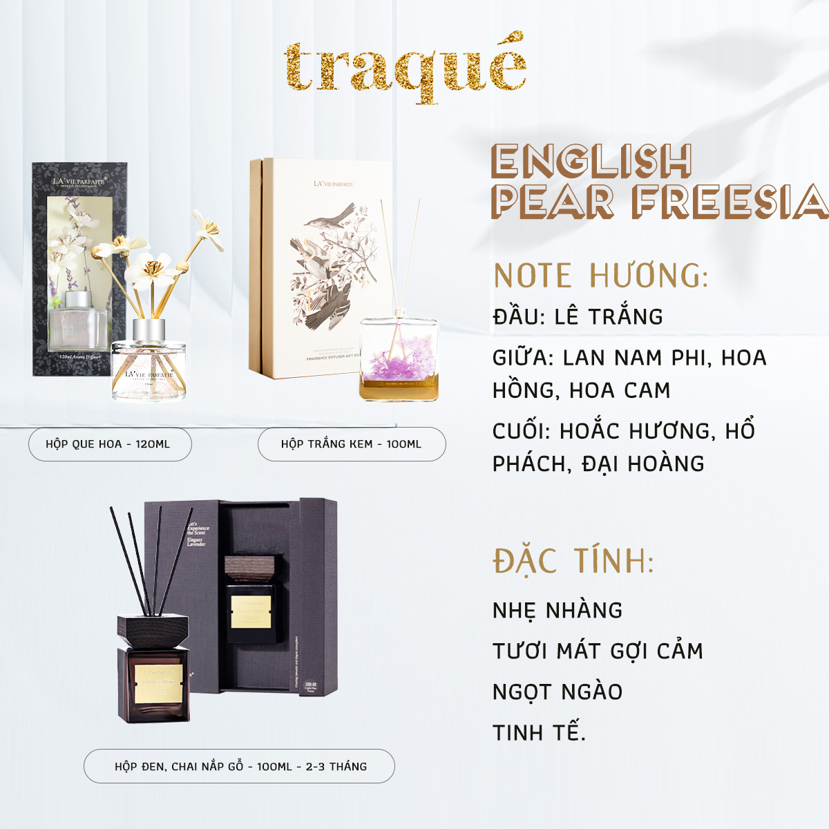 Tinh dầu khuếch tán – BST nàng thơ trang trí nắp gỗ cho không gian sang trọng