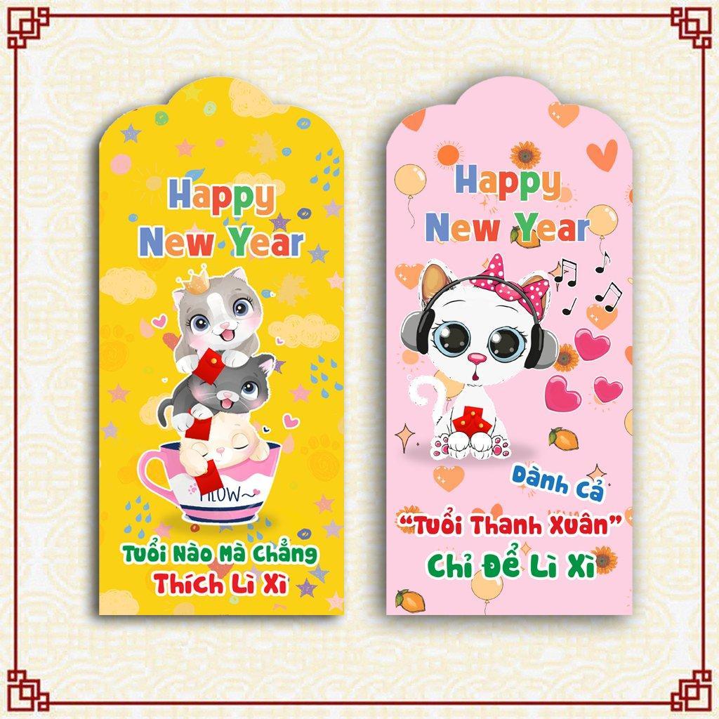 10 Phong Bao Lì Xì Tết Tặng Kèm Túi Bóng Kính