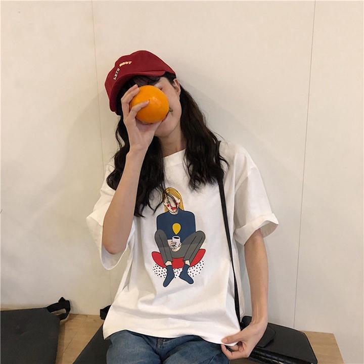 Áo Thun Nữ Unisex Tay Lỡ In Hình Cô Gái Má Đỏ ATN5320 - J.A Shop