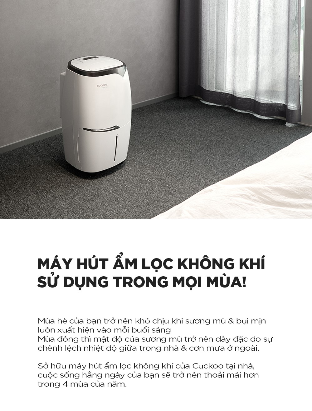 Máy Lọc Không Khí Hút Ẩm Cuckoo DH-Z16AF45FG-Hàng Chính Hãng