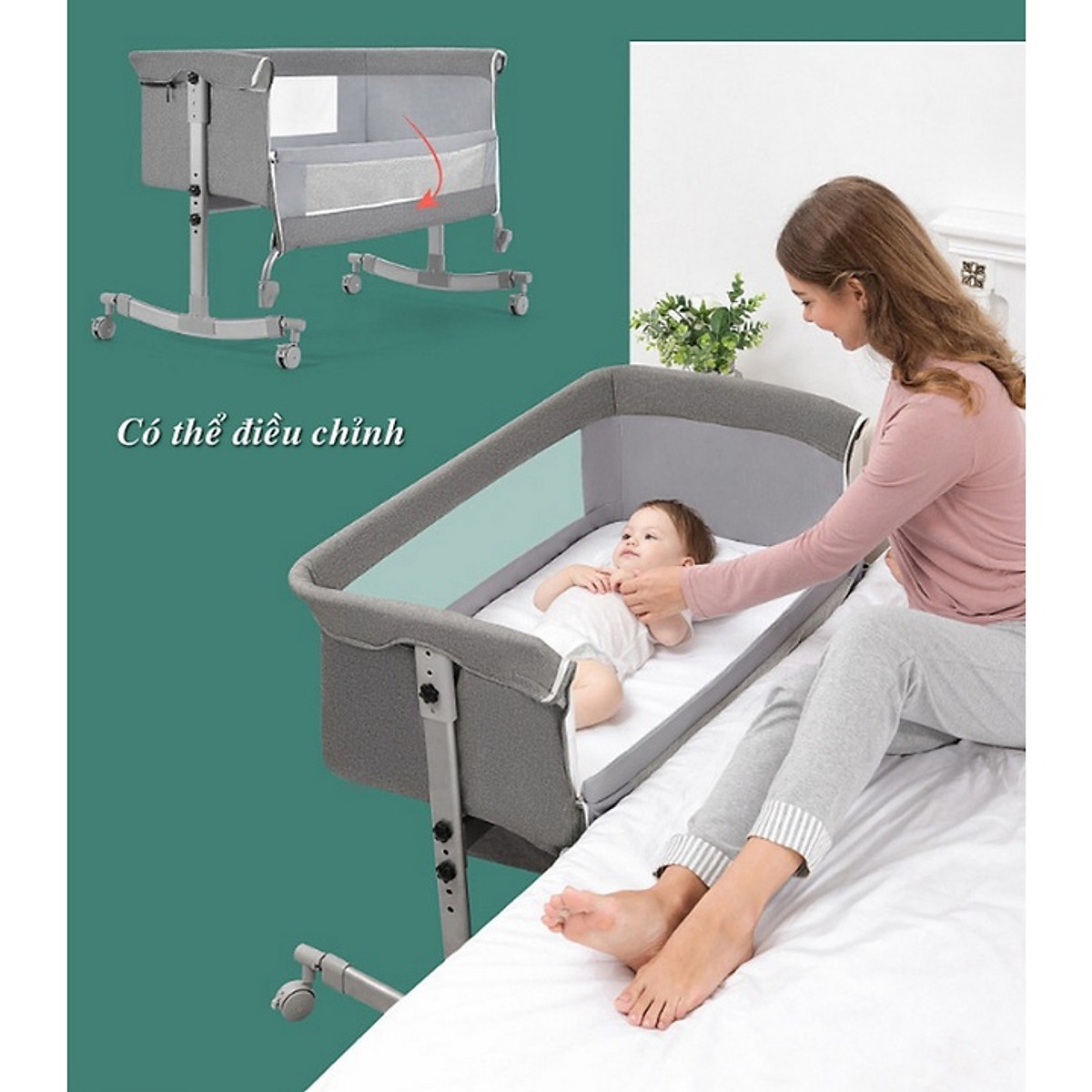 Nôi đu đưa cho bé chống muỗi BabyBacky Foldable Child's Cradle Bed