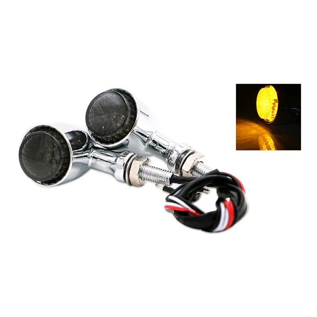 Pair Amber LED  Light Indicator For  Chopper Bobber