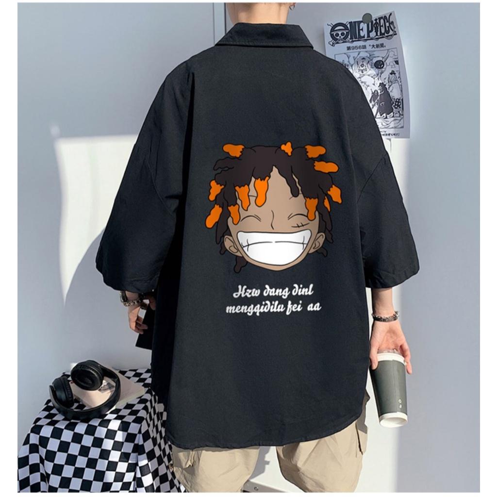 Áo sơ mi oversize from rộng tay lỡ unisex nam nữ , sơ mi nam nữ vải voan lụa mịn mát free size in tóc xoăn