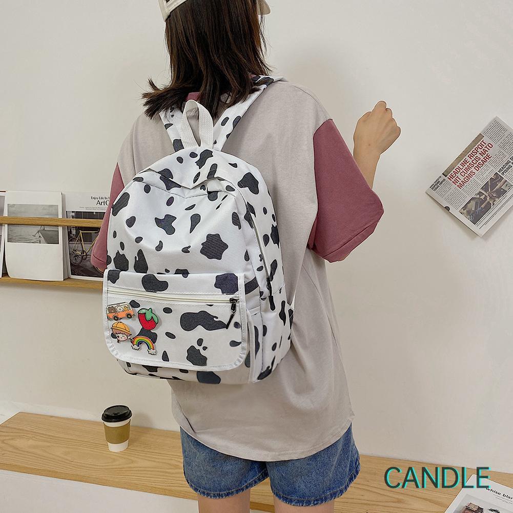 Ba Lô Học Sinh Vải Canvas In Họa Tiết Thời Trang