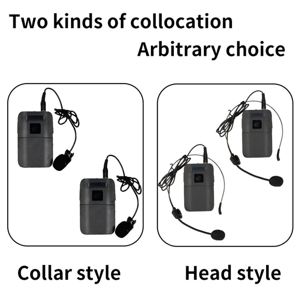 Wireless Microphone System with LED Screen Display Head Wear