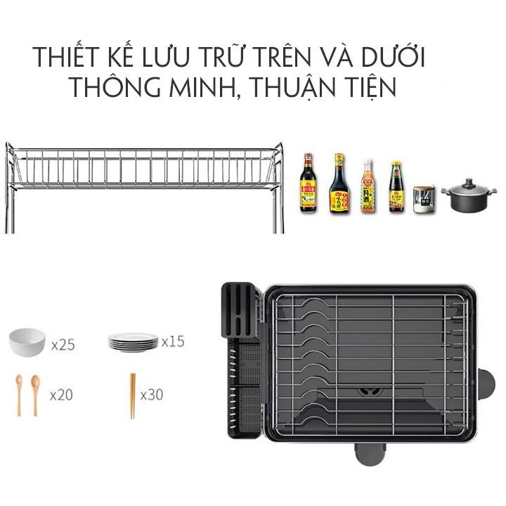 Kệ Úp Chén Bát Đĩa , Giá Đựng Bát 2 Tầng Đa Năng Thông Minh DELUXE RACK DRAIN
