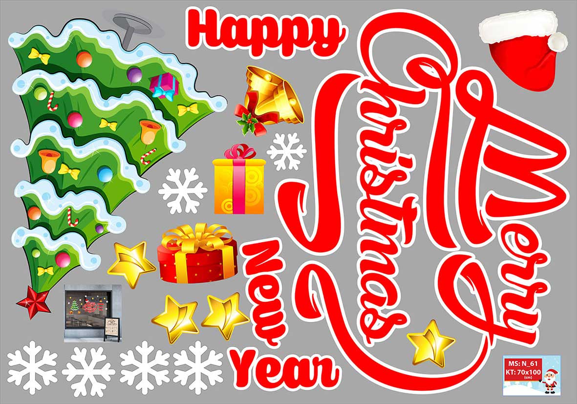 DECAL TRANG TRÍ NOEL 2021 COMBO SỐ 46