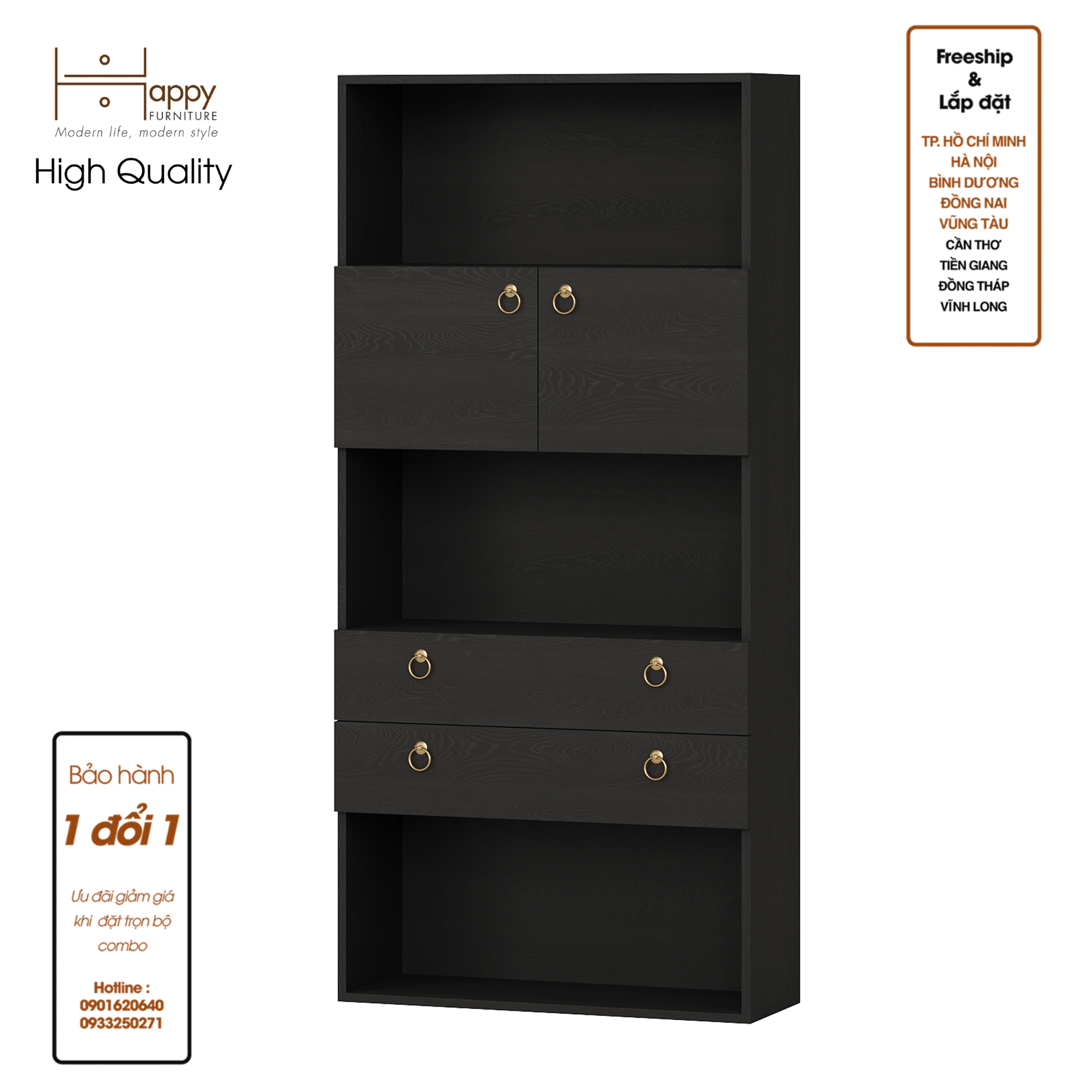 [Happy Home Furniture] WESLEY , kệ sách 6 tầng ,  80cm x 28cm x 170cm (DxRxC), KSA_014