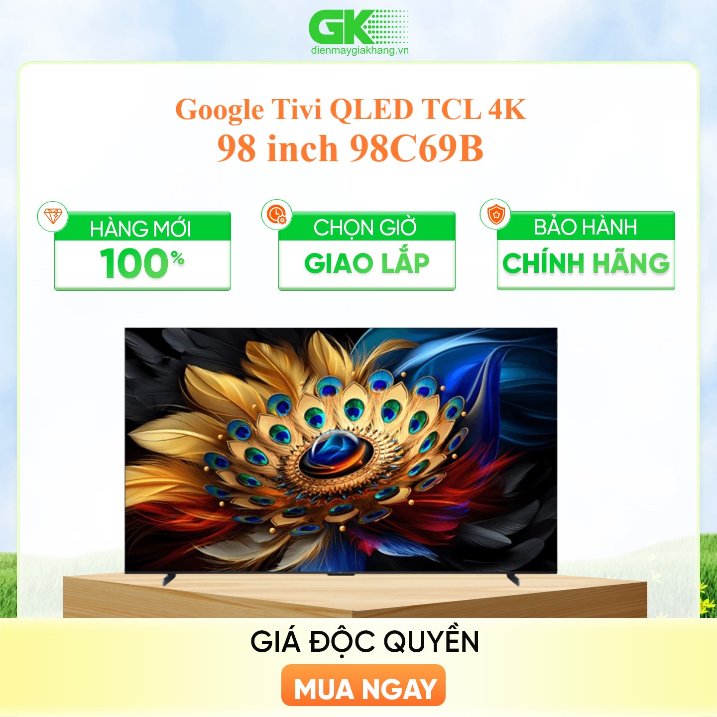 98C69B - Google Tivi QLED TCL 4K 98 inch 98C69B - Hàng Chính Hãng - Chỉ Giao Hồ Chí Minh