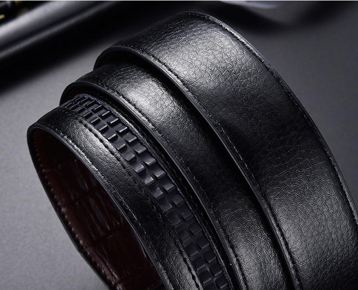 Men's high-end crocodile pattern automatic buckle leather belt Men's fashion business cowhide belt